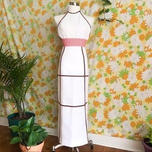 Vintage 70s white maxi dress